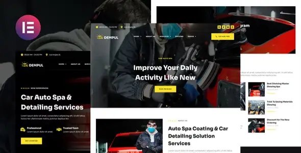 Dempul – Car Auto Spa & Detailing Services Elementor Template Kit